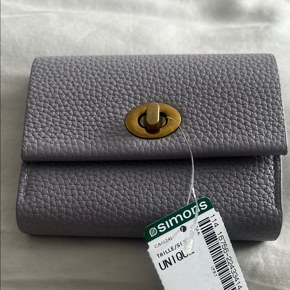 Simons Gray Wallet with Gold Accent